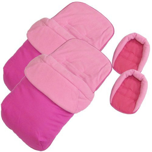 New X2 Luxury Footmuff Liner & Headhugger Pink Fits Hauck Duo Sl Twin Stroller - Baby Travel UK
