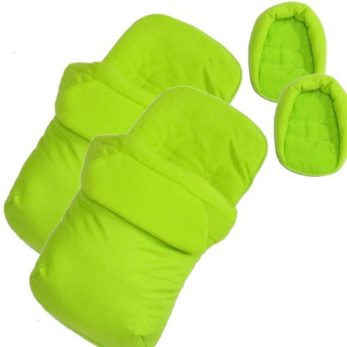 X2 Luxury Footmuff & Headhugger Lime Fits Out N About Nipper 360 Twin Stroller - Baby Travel UK
