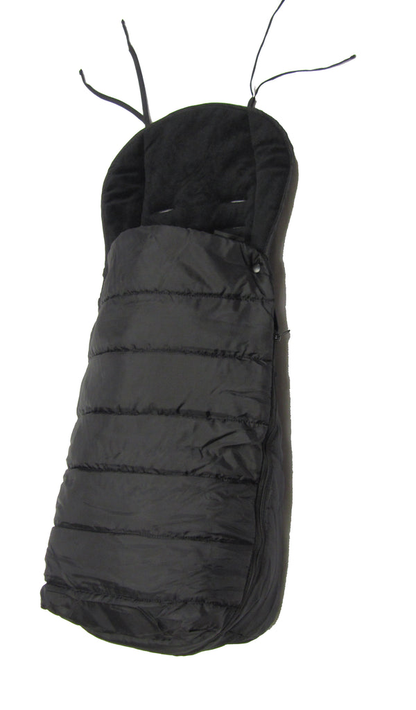 Large Luxury Fleece Lined Pushchair Buggy Footmuff Black - Baby Travel UK
