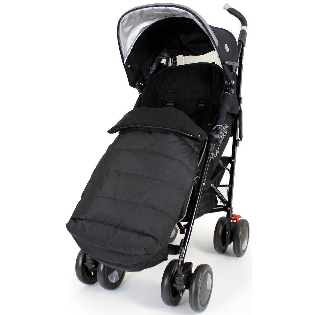 XXL Large Luxury Foot-muff And Liner For Maclaren Techno XT - Black (Black) - Baby Travel UK
 - 1