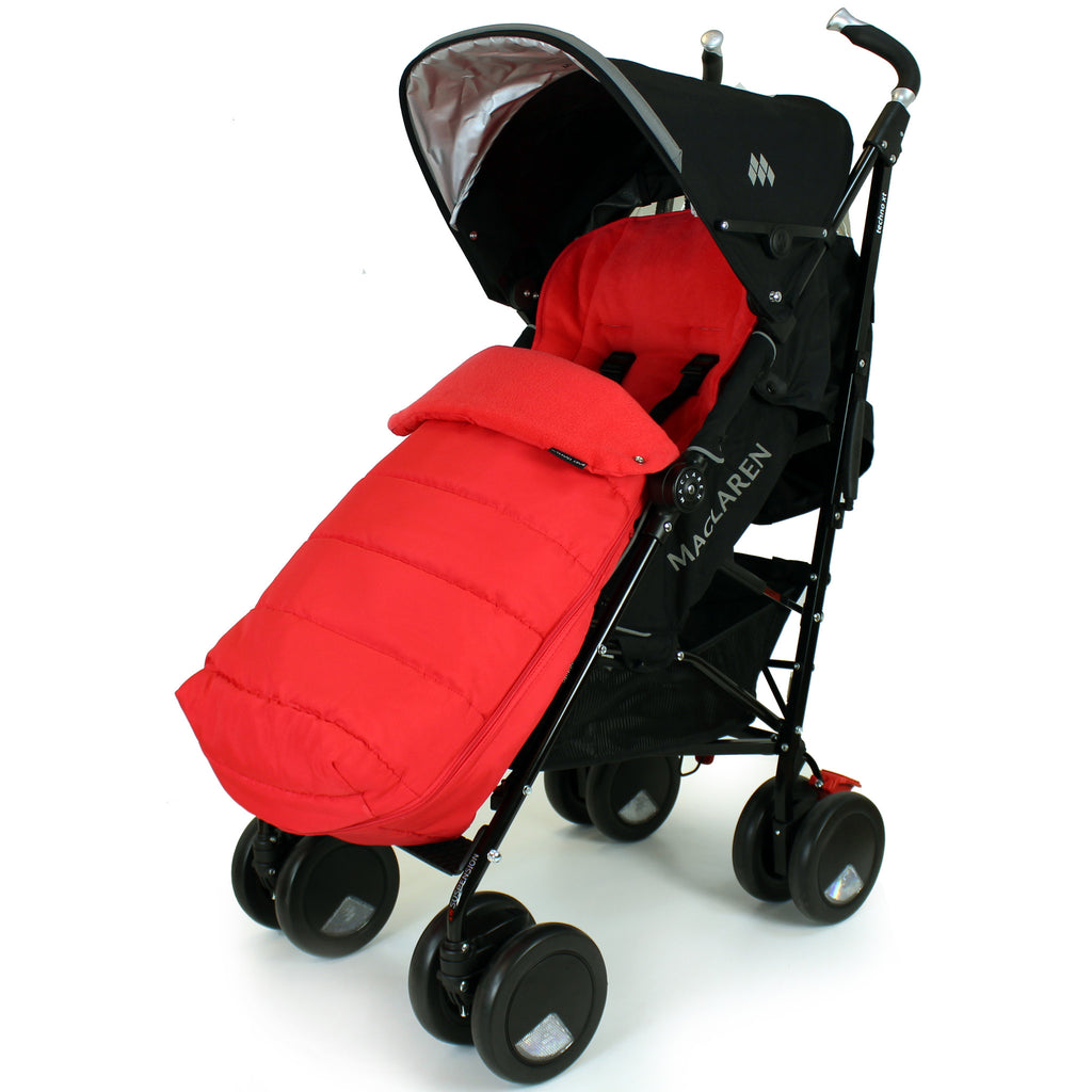 XXL Large Luxury Foot-muff And Liner For Maclaren Techno XT - Warm Red (Red) - Baby Travel UK
 - 1