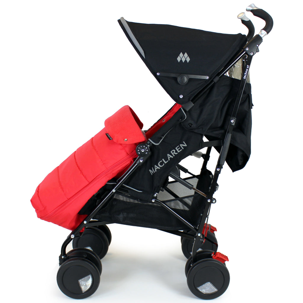 XXL Large Luxury Foot-muff And Liner For Maclaren Techno XT - Warm Red (Red) - Baby Travel UK
 - 3