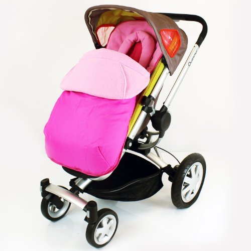 Luxury Fleece Lined Pushchair Footmuff (with Pouches) Head Huger Pink Raspberry - Baby Travel UK
 - 1