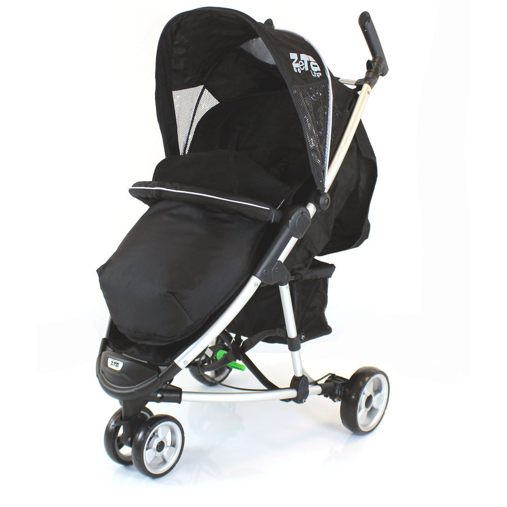 Universal Black Footmuff With Pouches Fit Quinny Zapp Stroller - Baby Travel UK
 - 1
