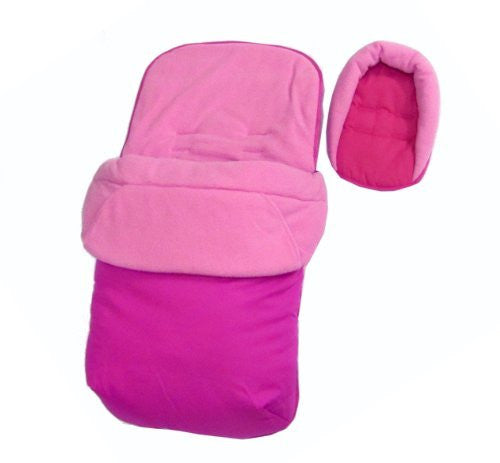 Luxury Footmuff & Head Huger For Stroller Pushchair - Pink (Raspberry) - Baby Travel UK
 - 2