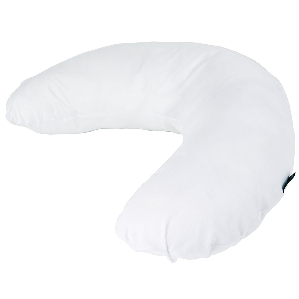 Maternity Pregnancy Breast Feeding Pillow White + Pillow Case (White)