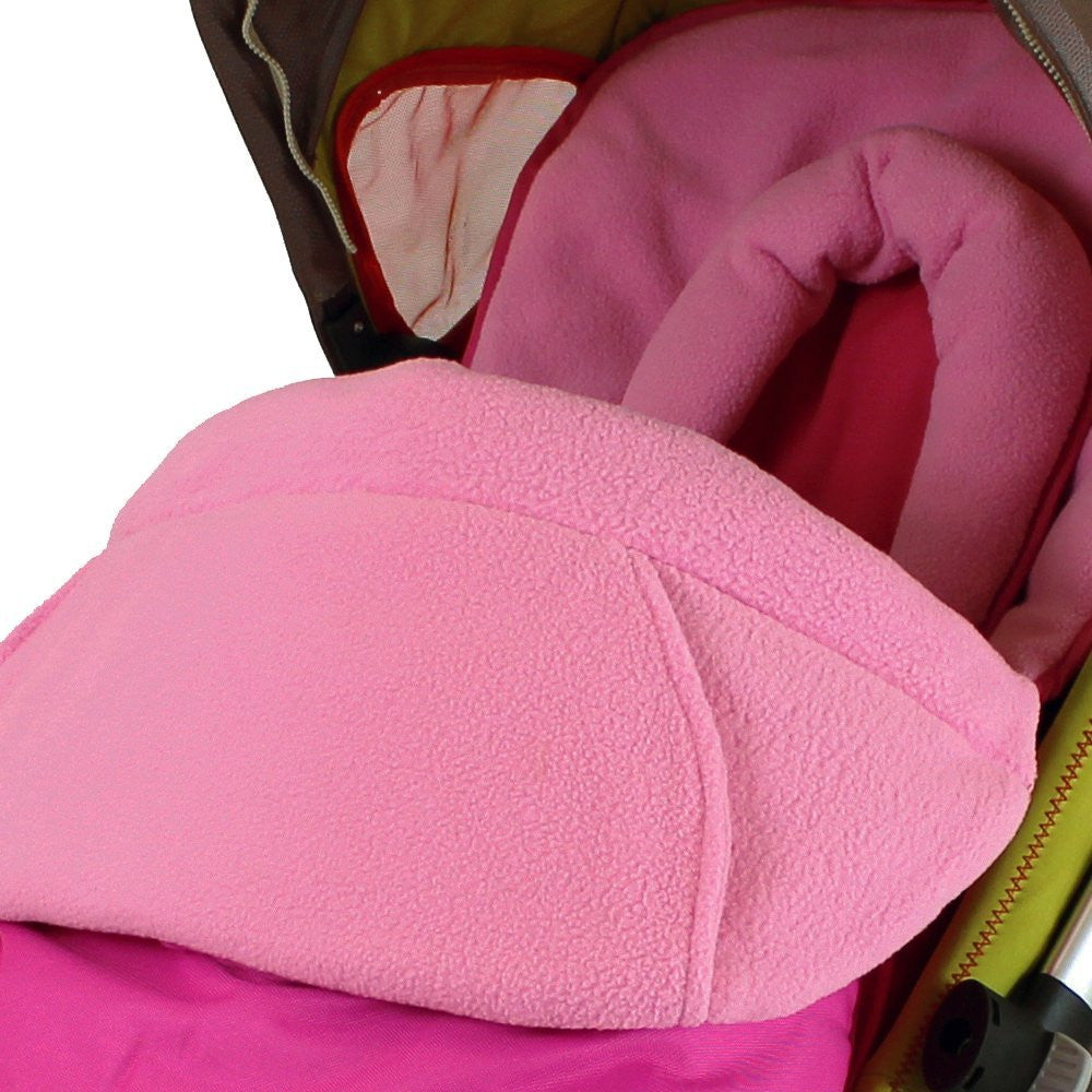 Luxury Footmuff & Head Huger For Stroller Pushchair - Pink (Raspberry) - Baby Travel UK
 - 3