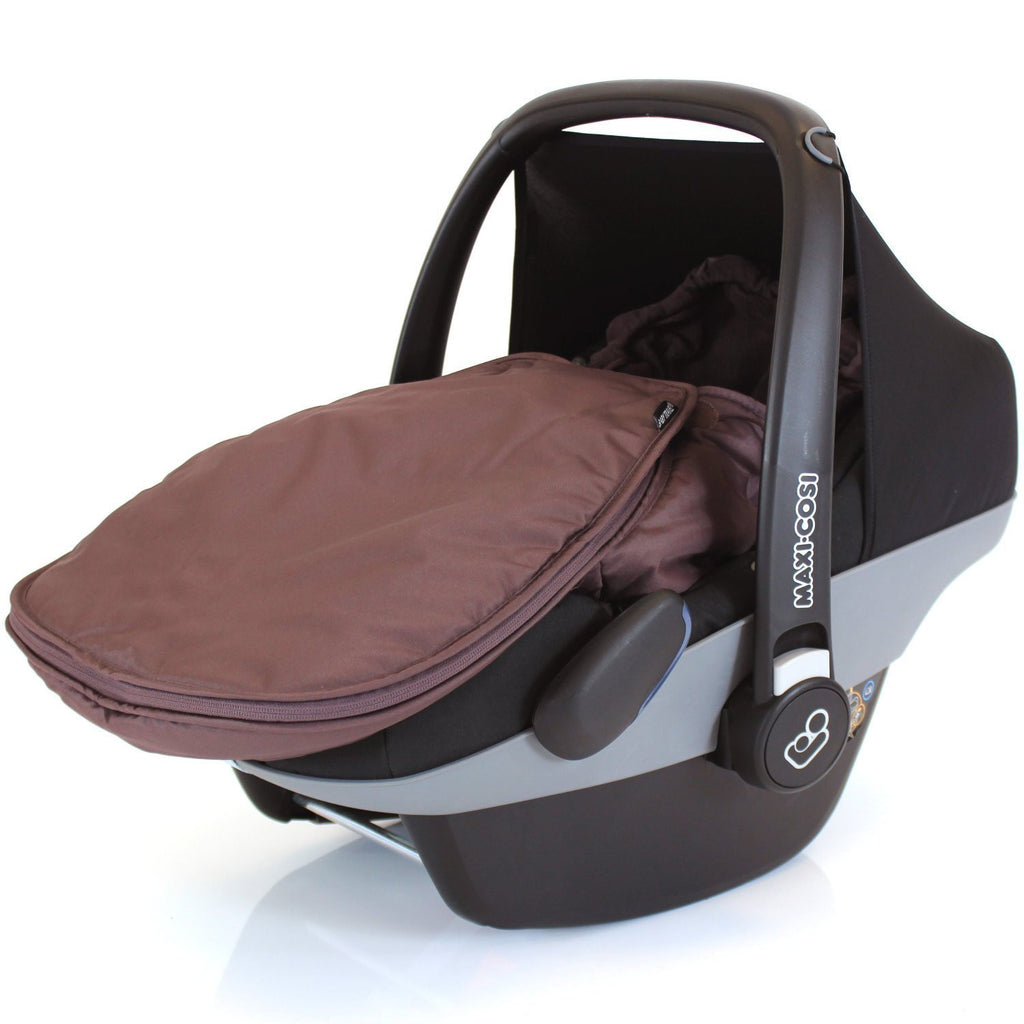 Baby Car Seat Footmuff Fits Maxi Cosi, Silver Cross Britax HOT CHOCOLATE - Baby Travel UK
 - 2