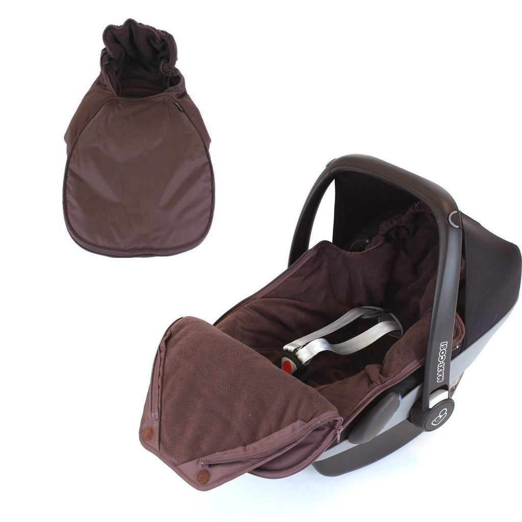 Baby Car Seat Footmuff Fits Maxi Cosi, Silver Cross Britax HOT CHOCOLATE - Baby Travel UK
 - 4