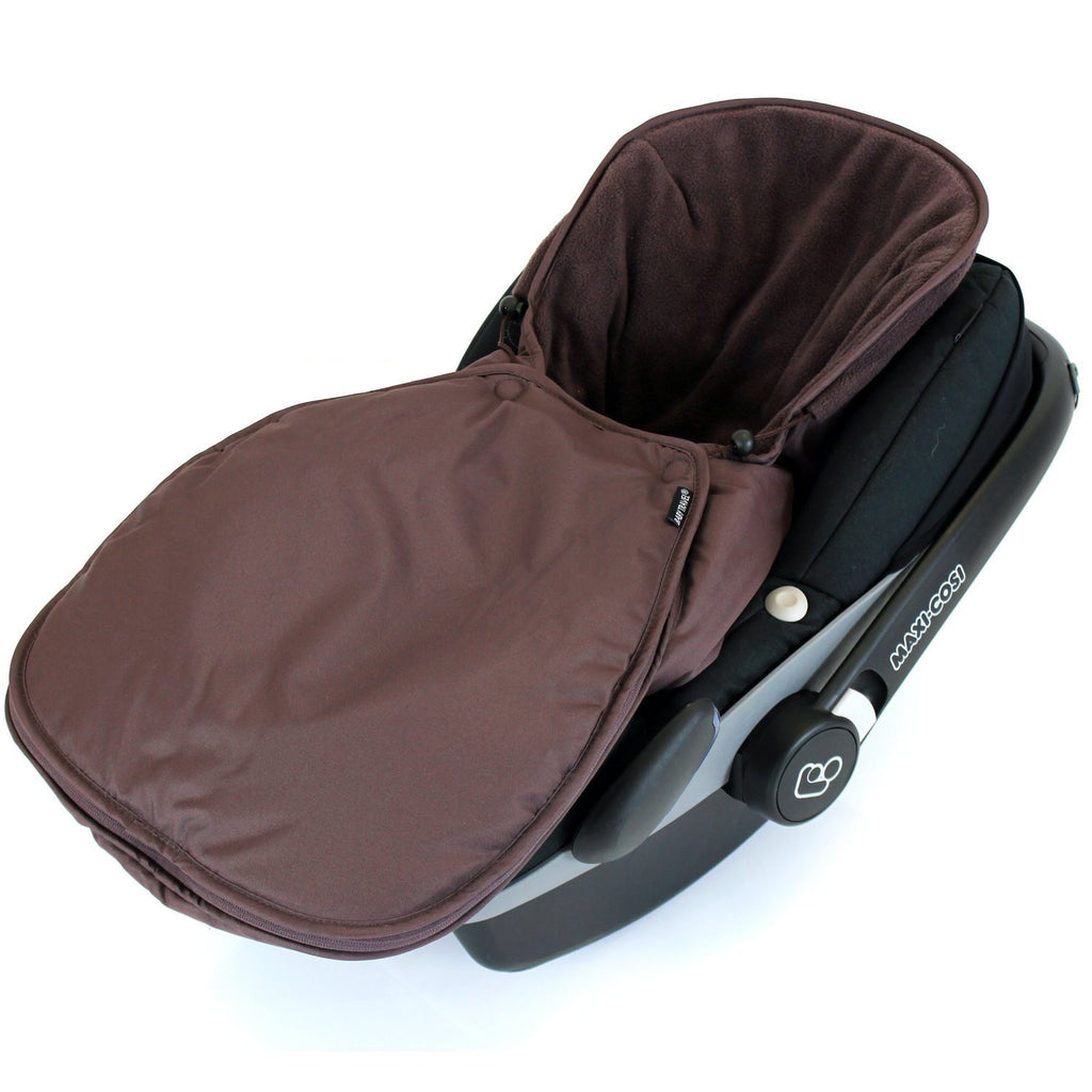 Baby Car Seat Footmuff Fits Maxi Cosi, Silver Cross Britax HOT CHOCOLATE - Baby Travel UK
 - 3