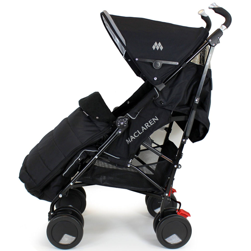 New Luxury Footmuff - Black Fit Maclaren Quest Triumph Techno 2012 Range - Baby Travel UK
 - 5