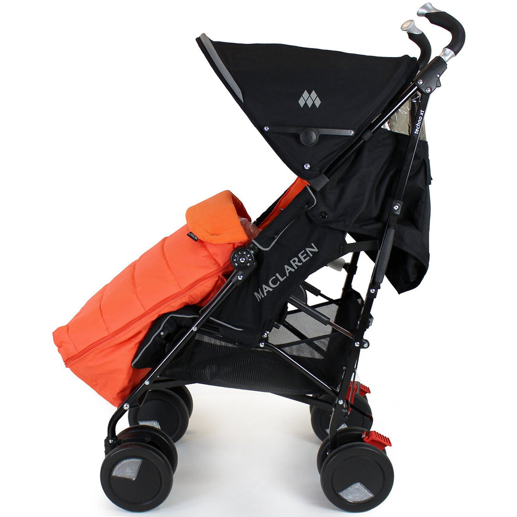 New Luxury Padded Footmuff Liner Orange Fit Obaby Atlas Tipitoes Stroller - Baby Travel UK
 - 4