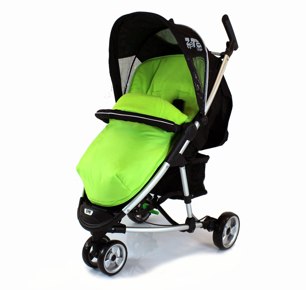 New Lime Padded Footmuff & Liner To Fit Quinny Zapp Petite Star Zia Obaby Zoma - Baby Travel UK
 - 1