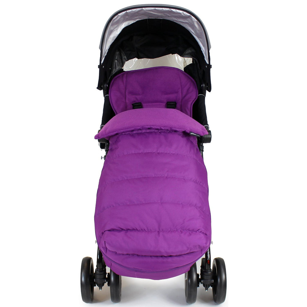 New Luxury Padded Footmuff Liner - Plum Fit Maclaren Quest Triumph Techno Zeta - Baby Travel UK
 - 2