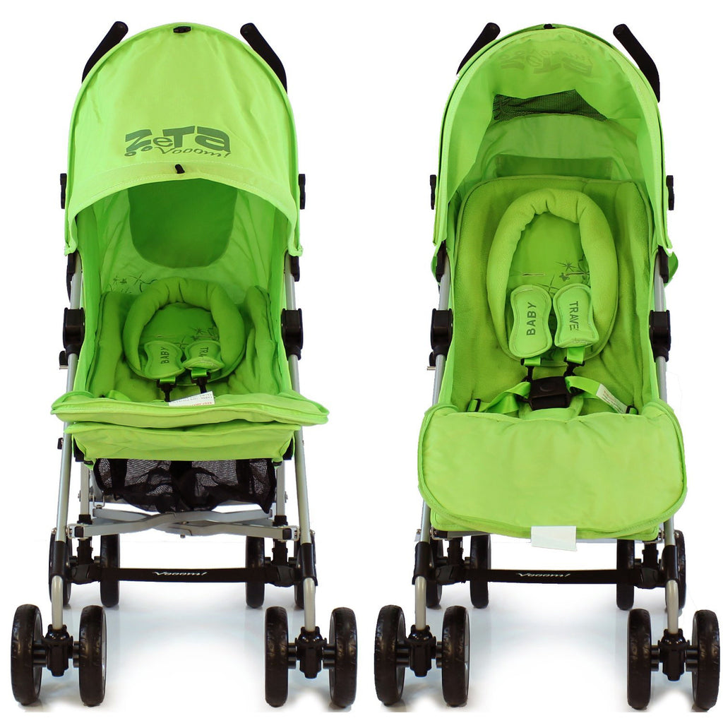 Baby Stroller Zeta Vooom Hearts And Stars Design Complete Lime - Baby Travel UK
 - 2