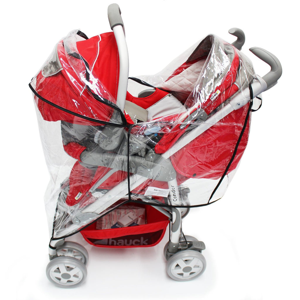 Rain Cover For Jane Twone Single Matrix Light 2 Pushchair (Scarlet) - Baby Travel UK
 - 3