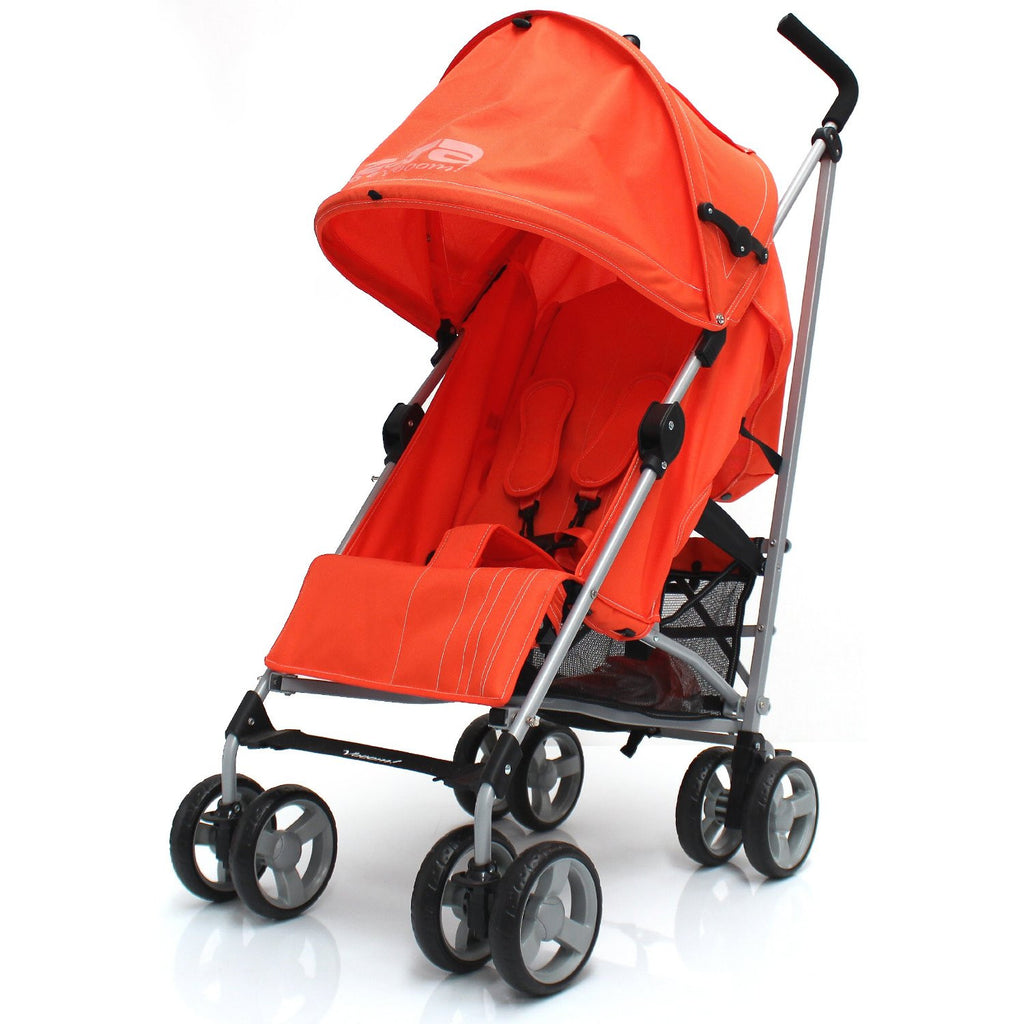 Baby Stroller Zeta Vooom Orange With XXL Large Padded Footmuff Pushchair Liner - Baby Travel UK
 - 6