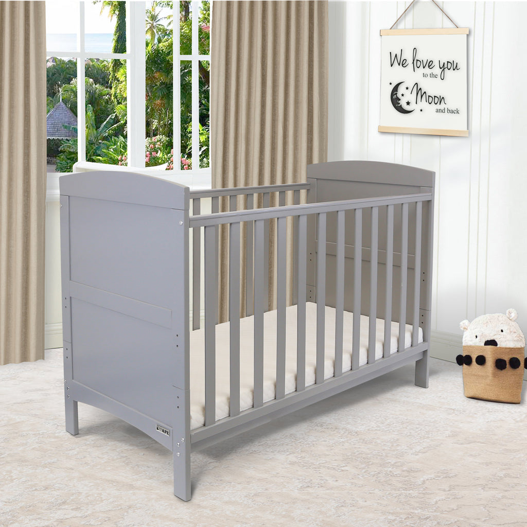 Baby Cot, Baby Cot Bed, Grey Baby Bed, Tutti Bambini Cotbed