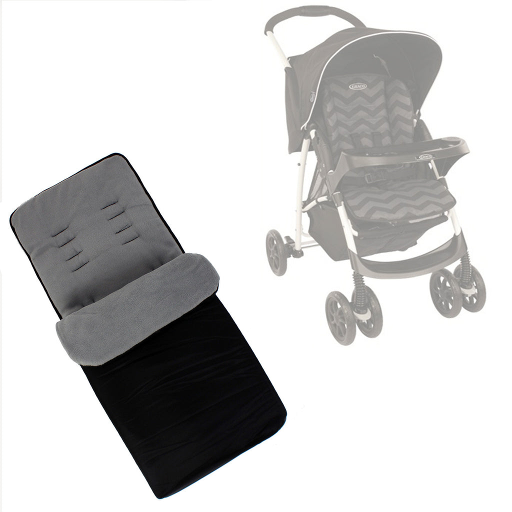 Buddy Jet Foot Muff Grey Suitable For Graco Mirage Plus Travel System (Black ZigZag) - Baby Travel UK
 - 1