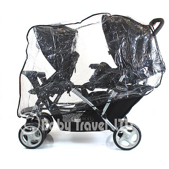 Tandem Raincover For Combi Caterpillar Stroller Double Buggy Rain Cover - Baby Travel UK
 - 2