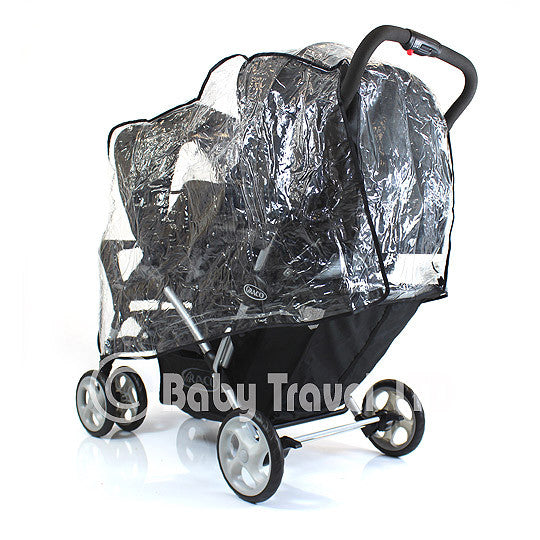 Raincover Fits Graco Quattro Duo Twin Tandem Rain Cover - Baby Travel UK
 - 3