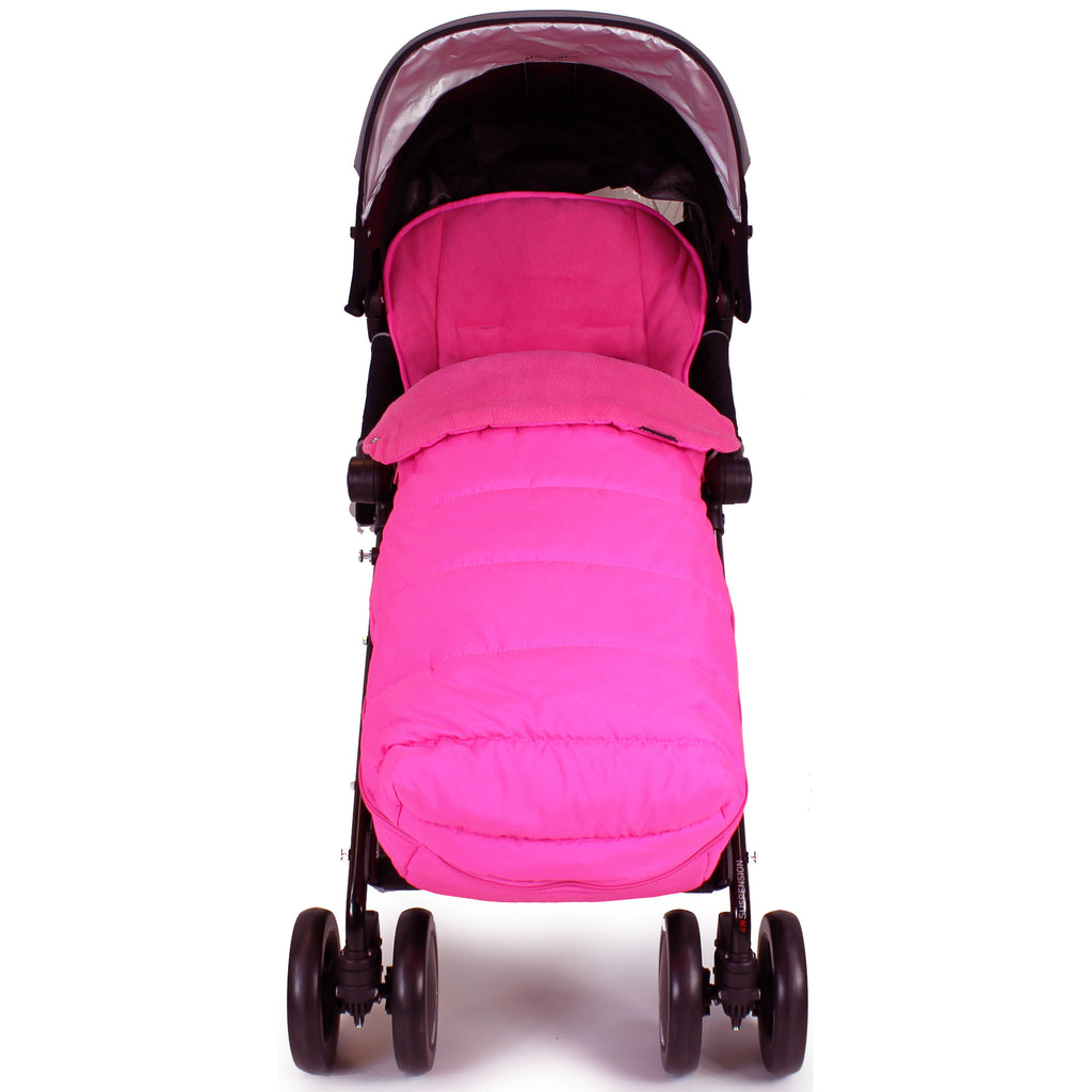 Luxury Padded Footmuff Liner - Raspberry Pink Fit Maclaren Quest Triumph Techno - Baby Travel UK
 - 3