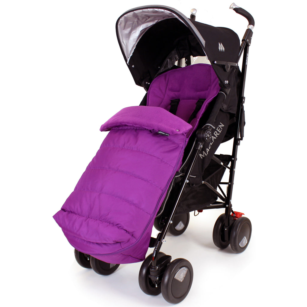 XXL Large Luxury Foot-muff And Liner For Maclaren Techno XT - Plum (Purple) - Baby Travel UK
 - 1