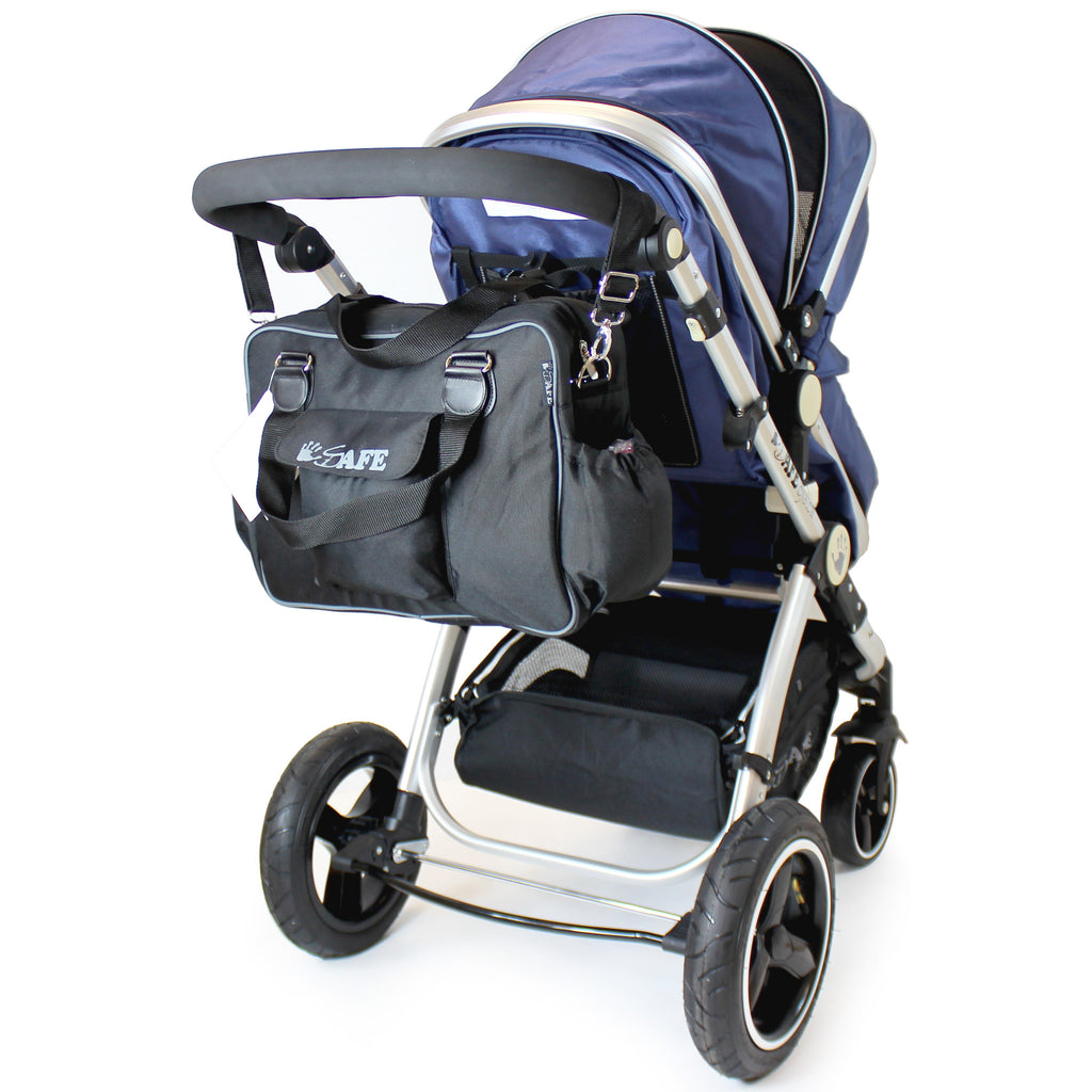 iSafe Changing Bag Luxury Quality - Black/Grey (Black Grey) - Baby Travel UK
 - 3