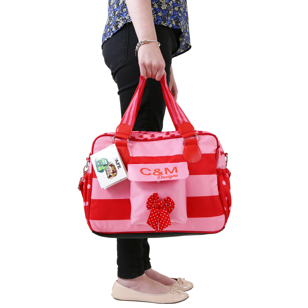 iSafe Changing Bag Luxury Quality (New Design ) - Bow Dots - Baby Travel UK
 - 2