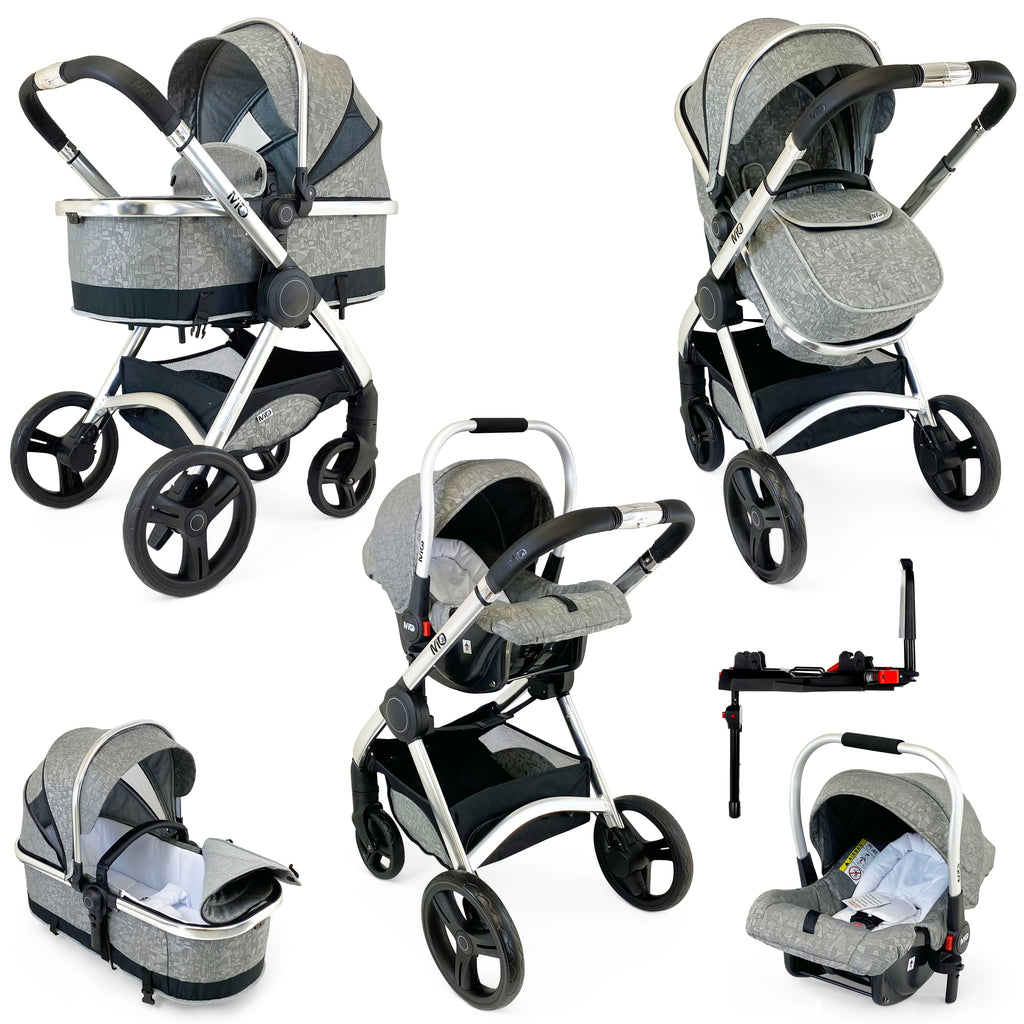 3 in 1 travel system iSafe Mio Carrycot carseat isofix base