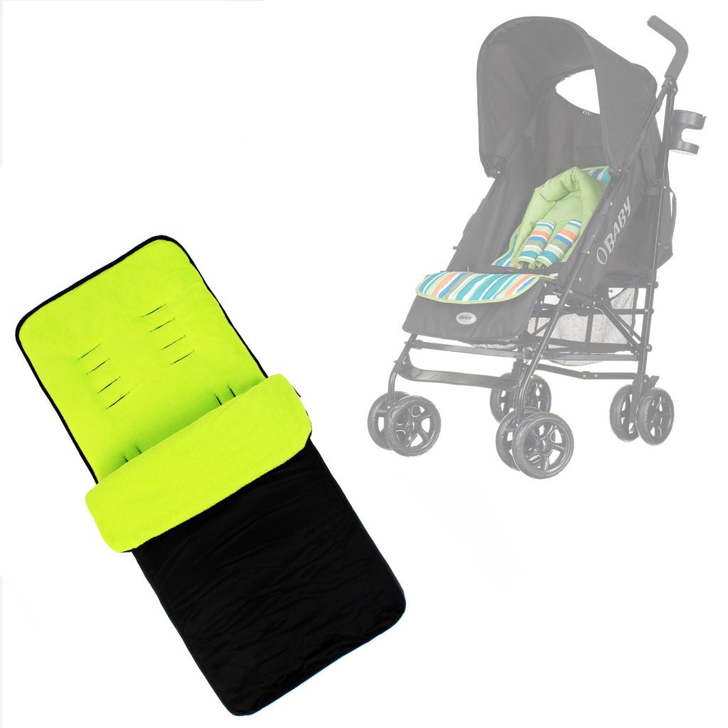 Buddy Jet Foot Muff Lime Suitable For OBaby Atlas Lite Travel System (Lime Stripes) - Baby Travel UK
 - 1