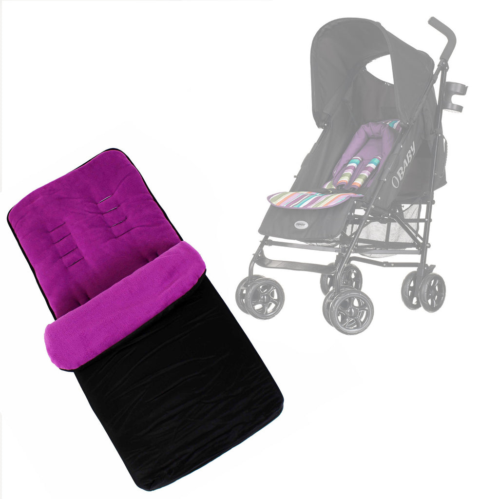 Buddy Jet Foot Muff Plum Suitable For OBaby Atlas Lite Travel System (Purple Stripes) - Baby Travel UK
 - 1