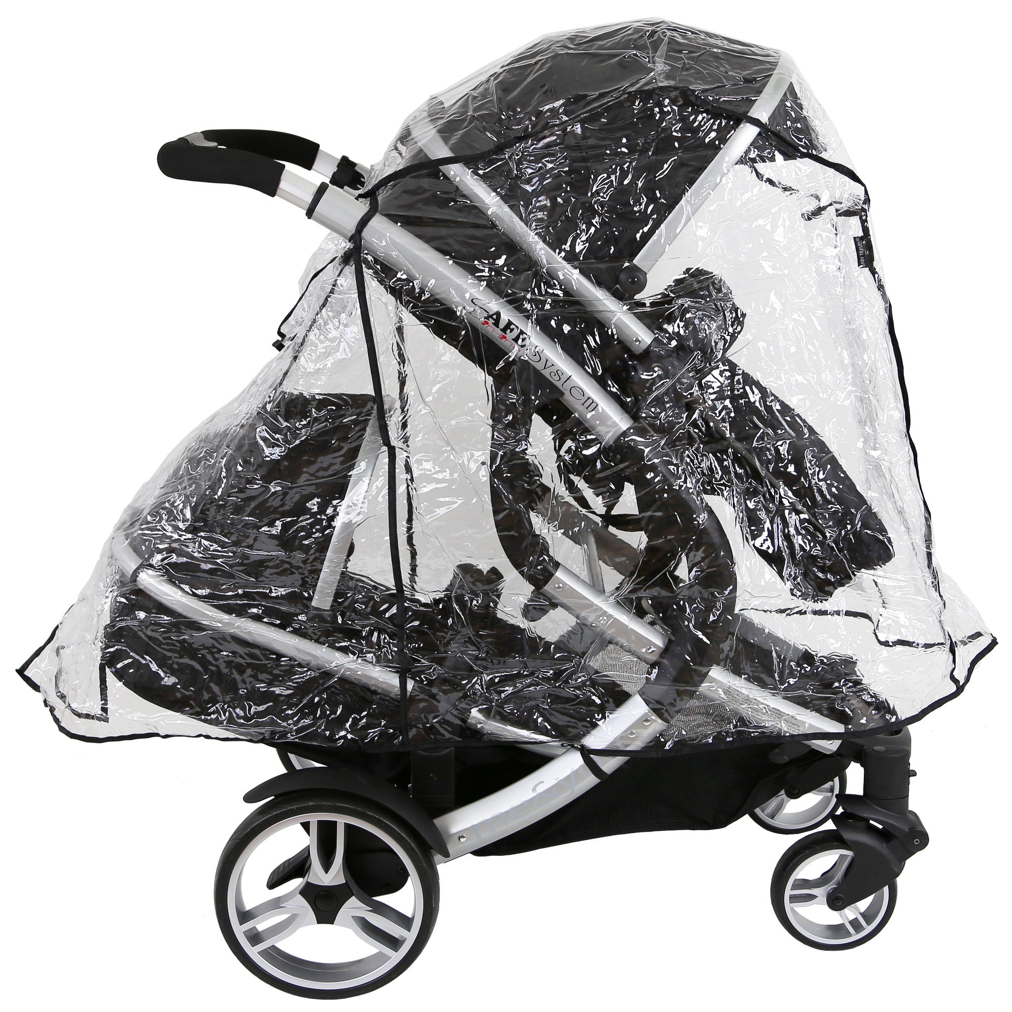 Double pushchair rain cover sale