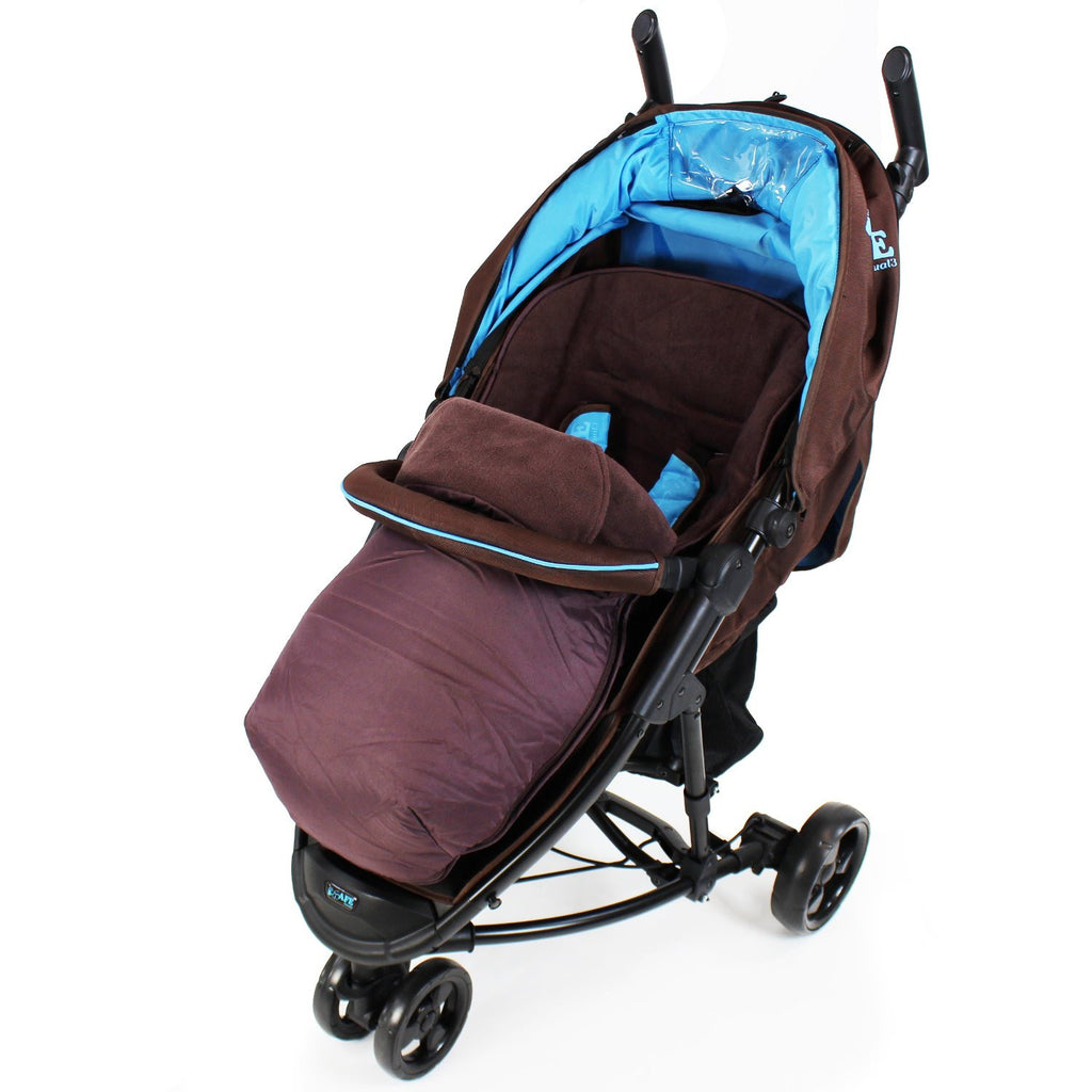 Stroller Pushchair Footmuff With Pouches Fits Zeta, Quinny Zapp - Brown - Baby Travel UK
 - 2