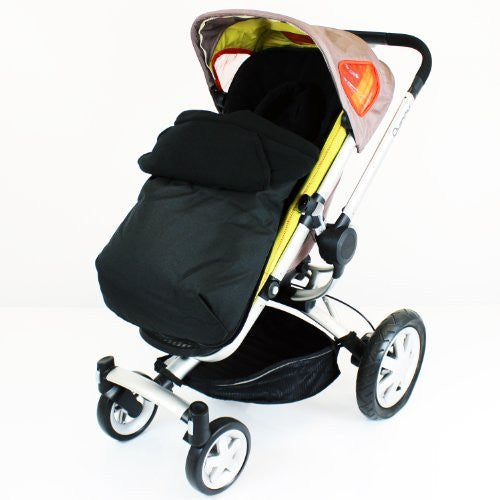 Luxury 2 in 1 Footmuff & Headhugger For Quinny Buzz - Black - Baby Travel UK
 - 1