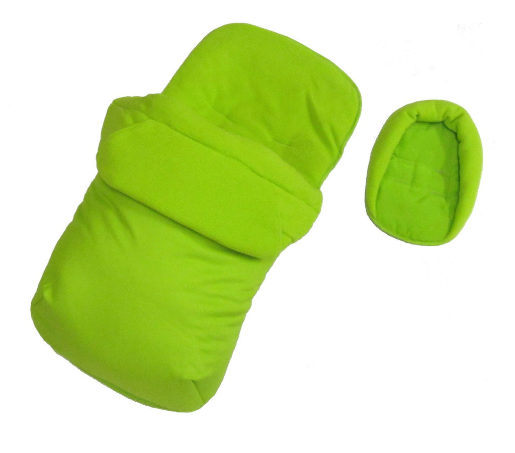 Luxury Fleece Lined Pushchair Footmuff (with Pouches) & Head Huger Lime Green - Baby Travel UK
 - 2