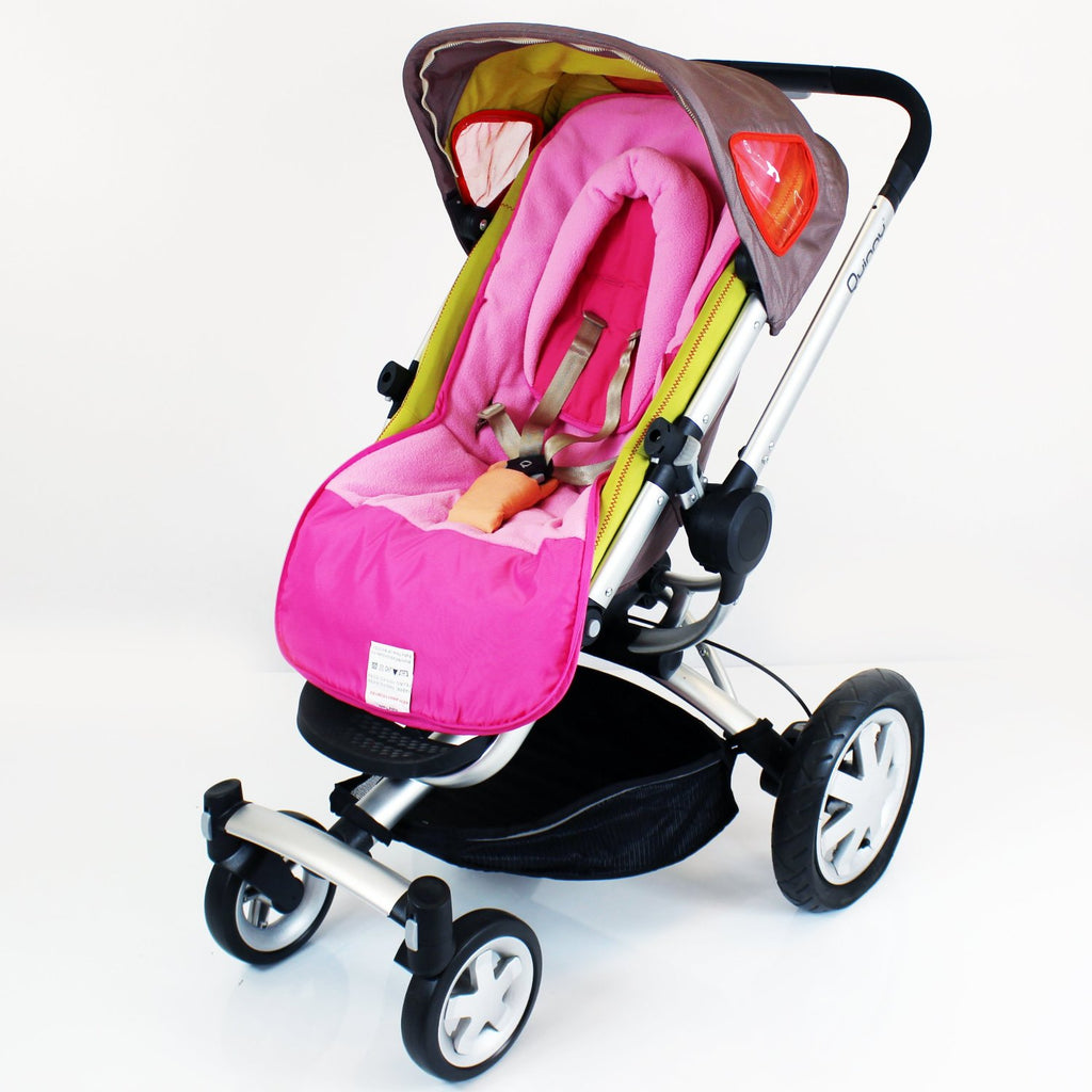 Luxury Fleece Lined Pushchair Footmuff (with Pouches) Head Huger Pink Raspberry - Baby Travel UK
 - 2