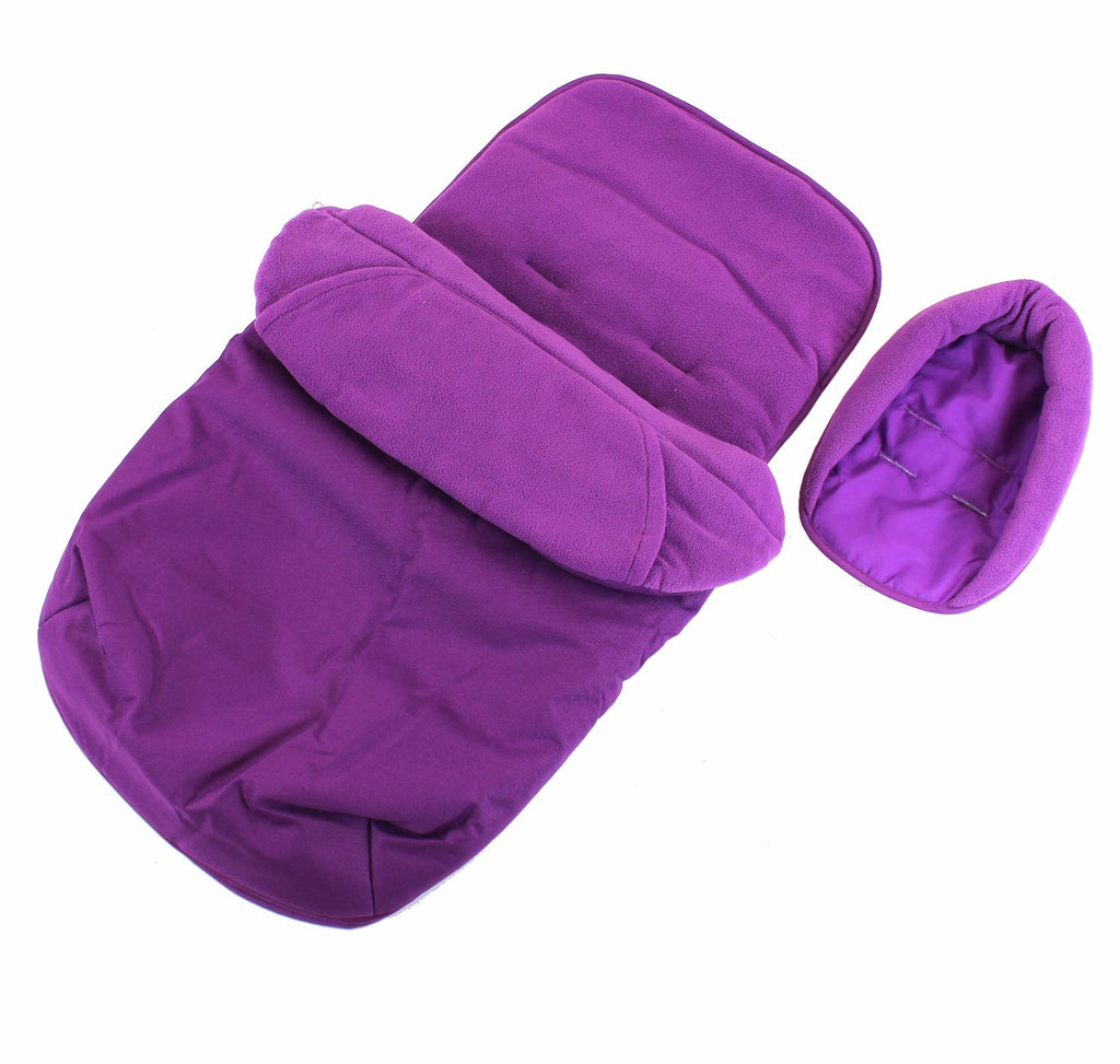 Luxury 2 in 1 Footmuff & Headhugger For Quinny Buzz - Plum - Baby Travel UK
 - 2