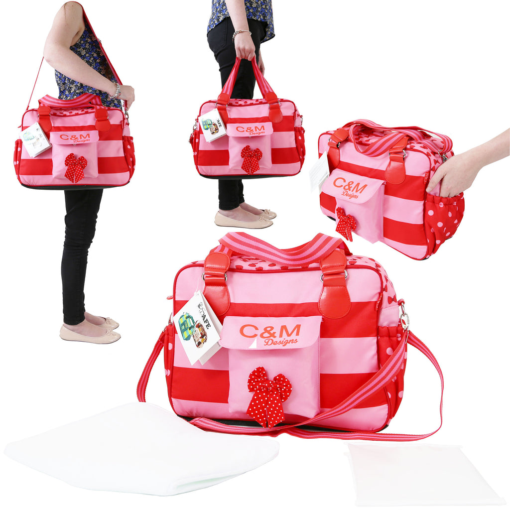 iSafe Changing Bag Luxury Quality (New Design ) - Bow Dots - Baby Travel UK
 - 1