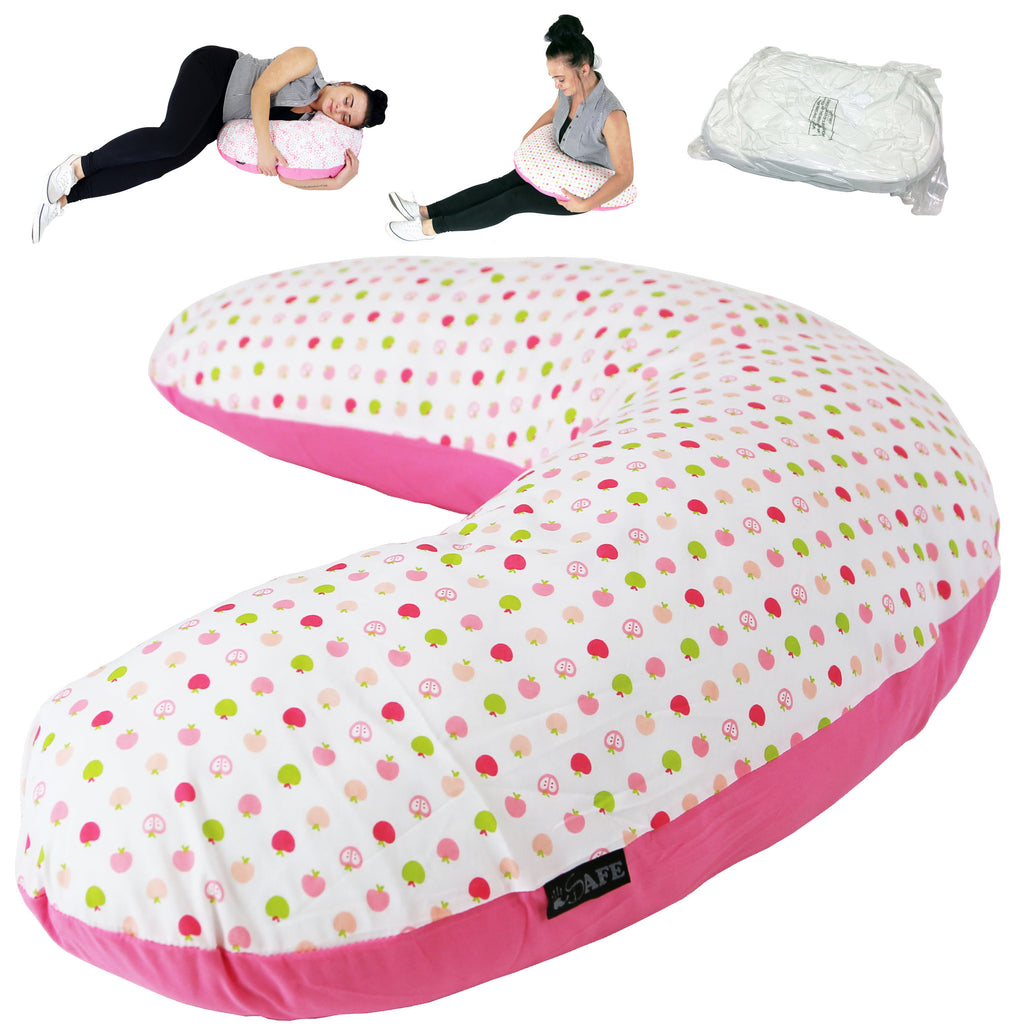 iSafe Pregnancy Maternity And Feeding Pillow Apple Land + Vacuum Storage Bag + Pillow Case - Baby Travel UK
 - 1