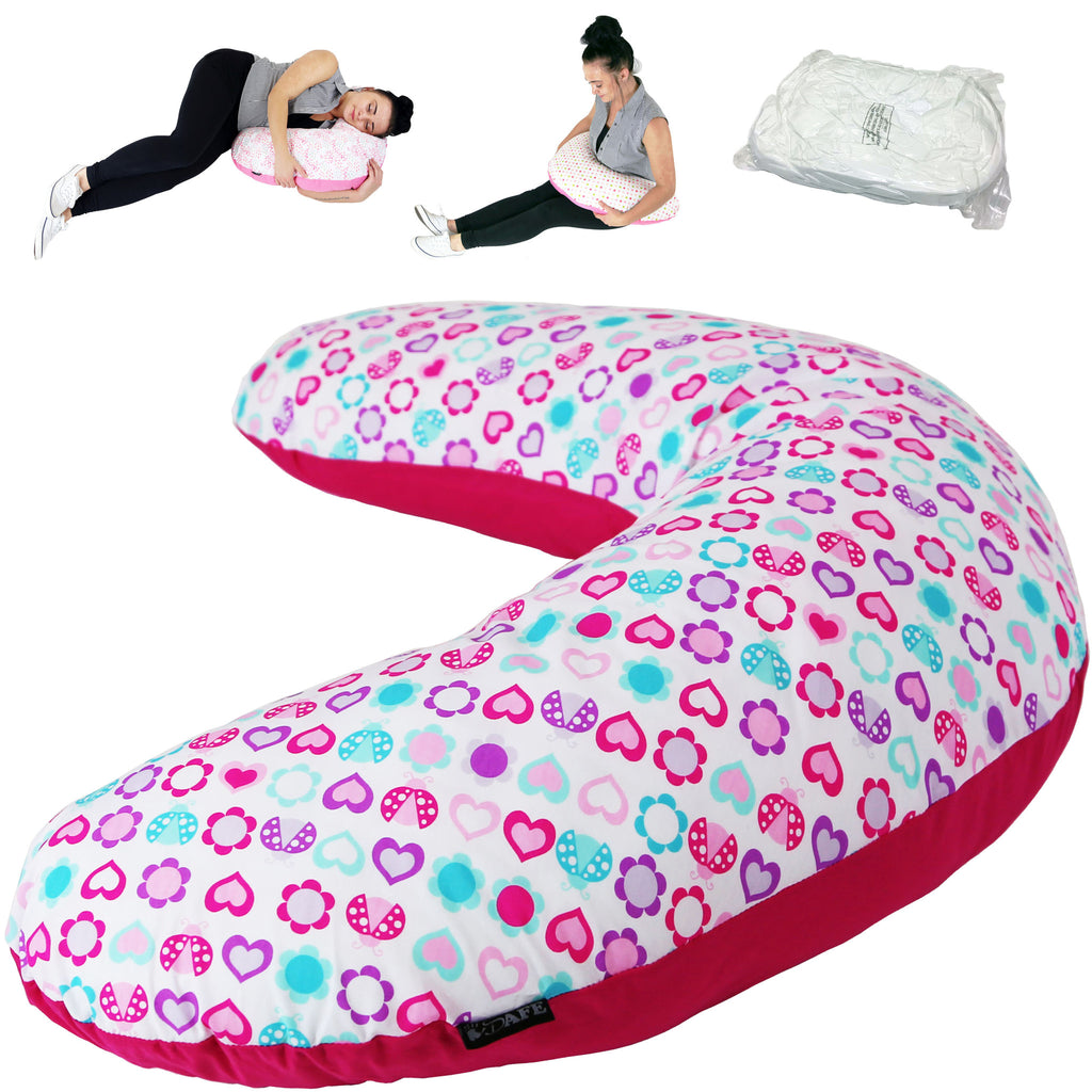 iSafe Pregnancy Maternity And Feeding Pillow Love Bug + Vacuum Storage Bag + Pillow Case - Baby Travel UK
 - 1