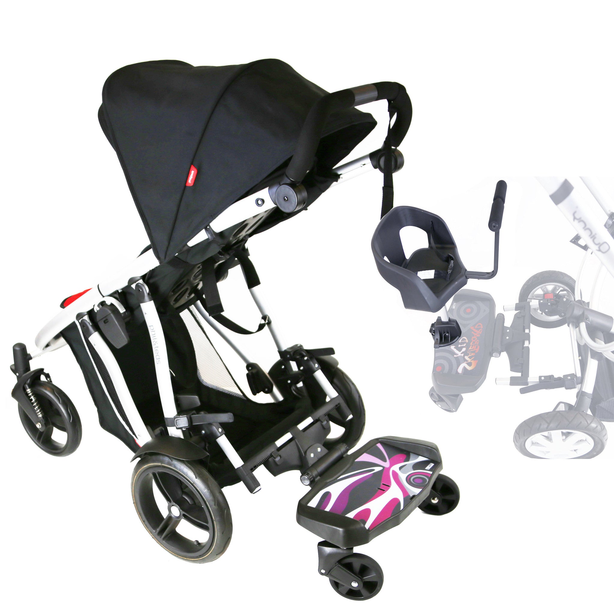 iSafe SegBoard Buggy Board Sit Or Step Pram Board Splash