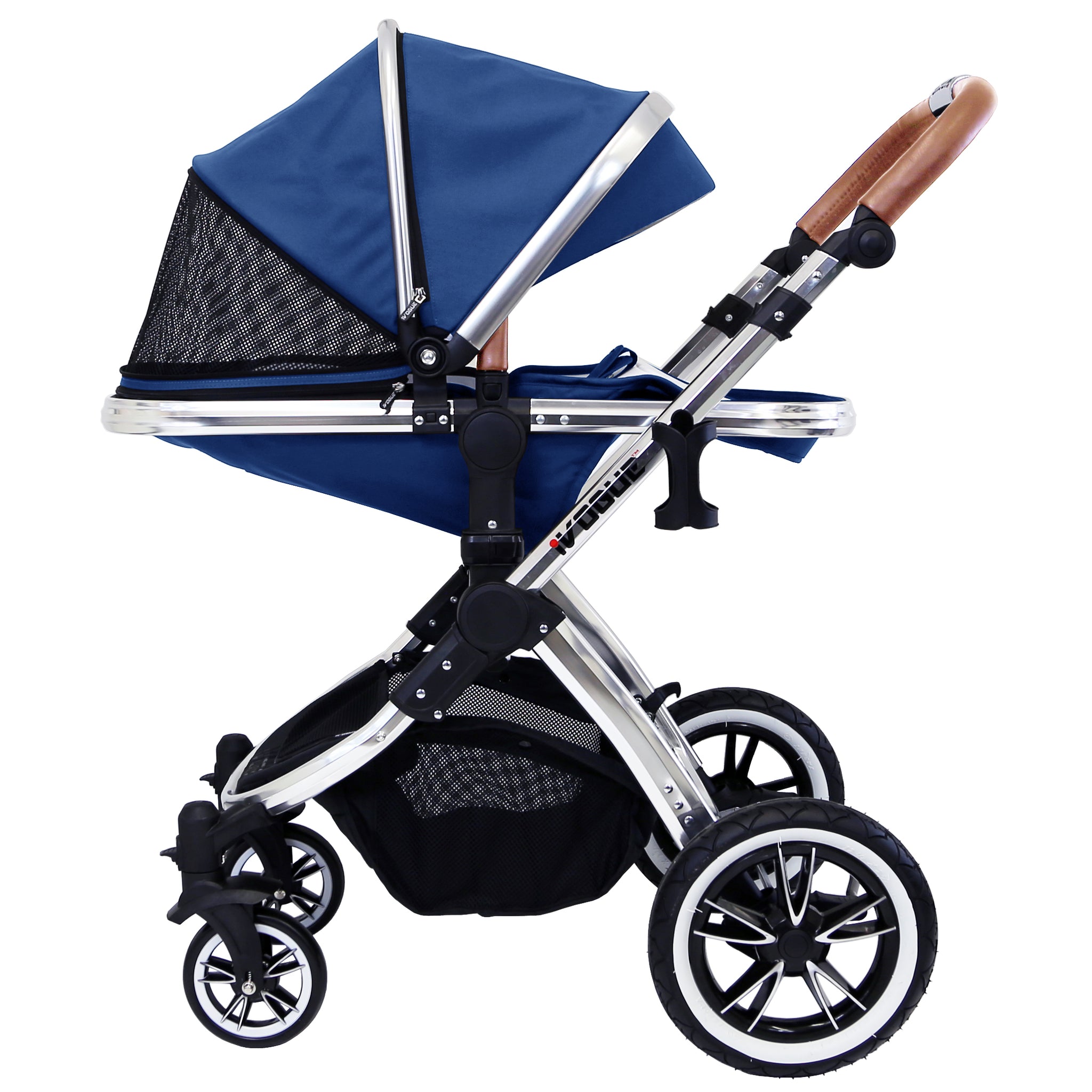 iVogue Royal Blue 3in1 Pram Stroller Travel System Car Seat Included