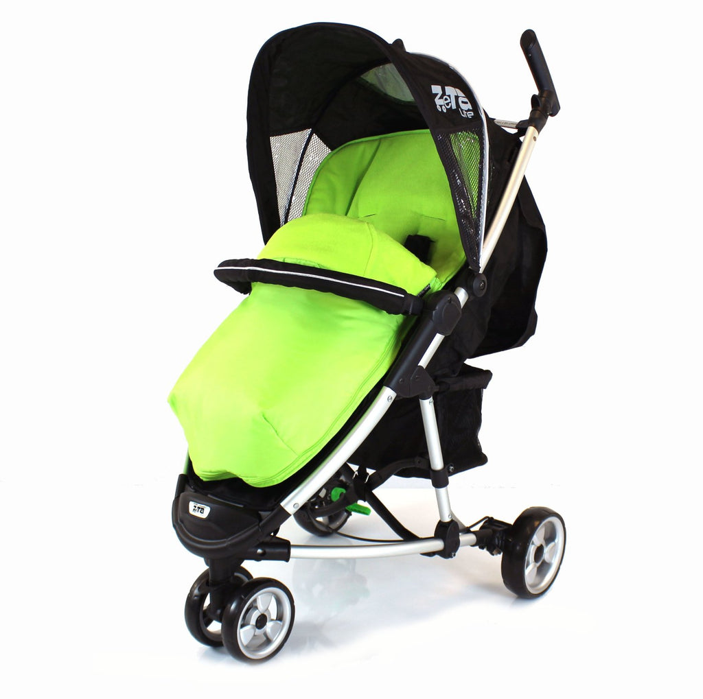 Lime Footmuff To Fit Baby Jogger 3 Wheeler Buggy. - Baby Travel UK
 - 1