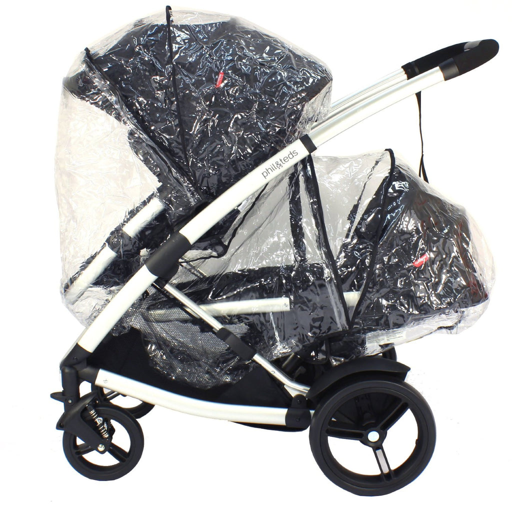 Phil & Teds Storm Rain Cover for Promenade Baby Pushchair Carrycot Tandem inline - Baby Travel UK
 - 2