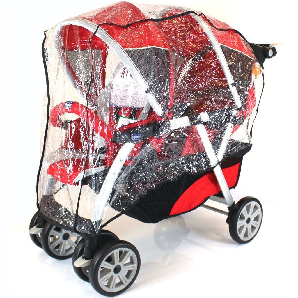 New Tandem Stroller Raincover For Chicco Together Travel System & Pram Mode - Baby Travel UK
 - 2