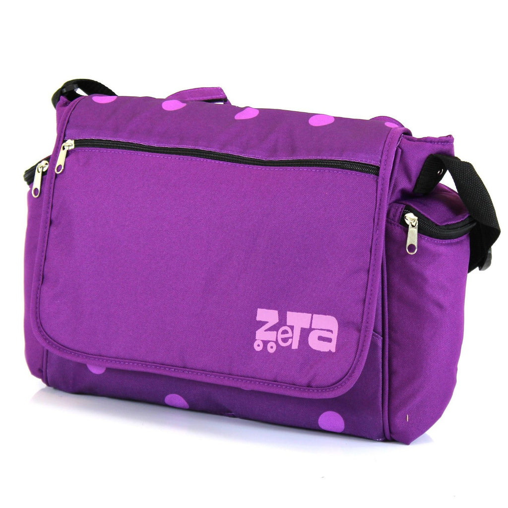 Baby Travel Zeta Changing Bag - Plum Dots - Baby Travel UK
