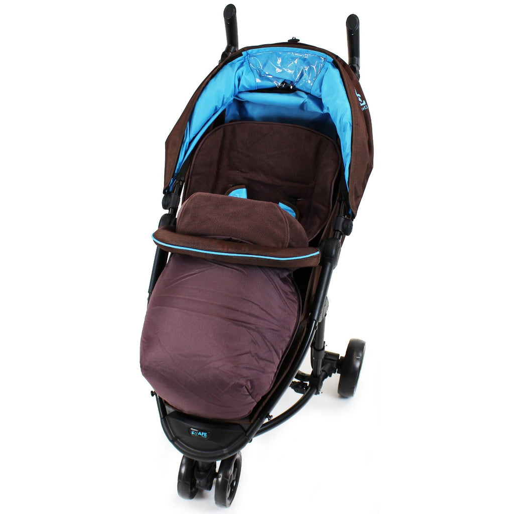 Stroller Pushchair Footmuff With Pouches Fits Zeta, Quinny Zapp - Brown - Baby Travel UK
 - 4