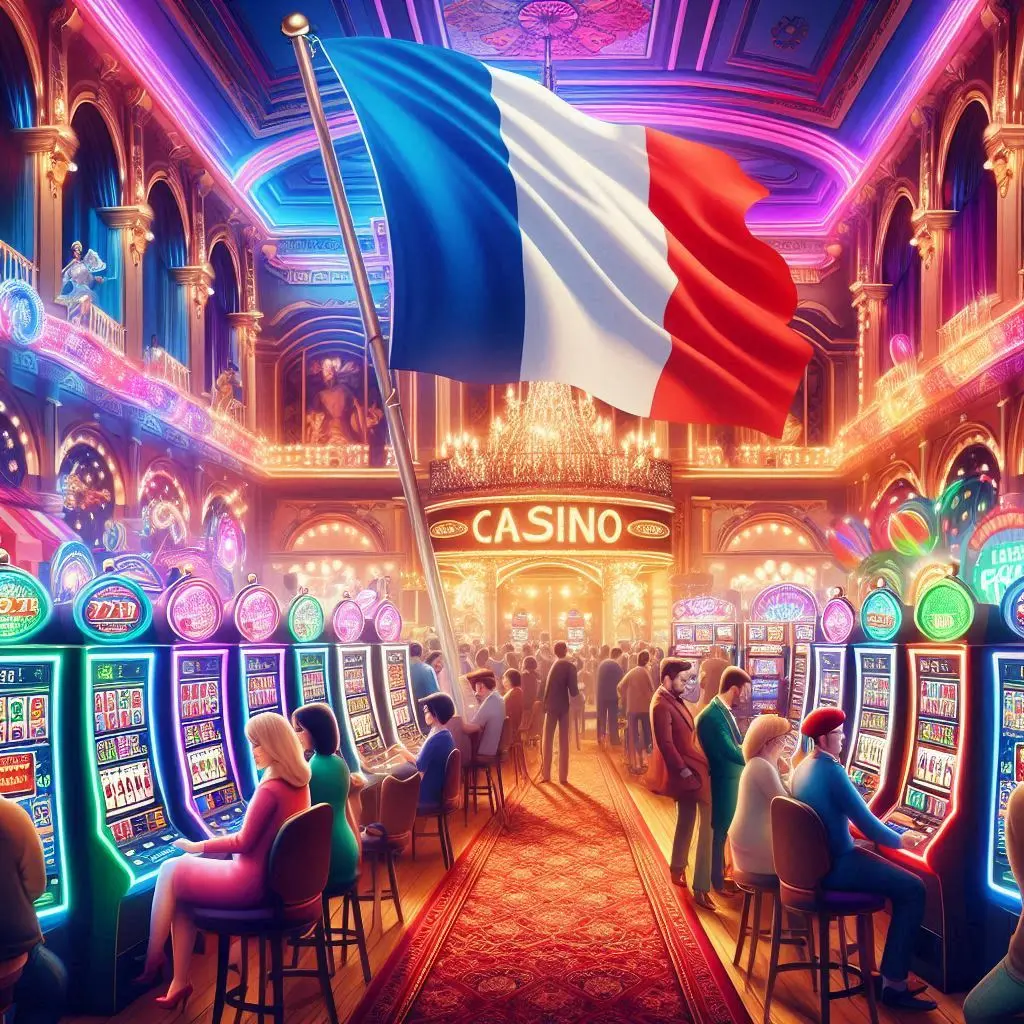 Casino and flag of France